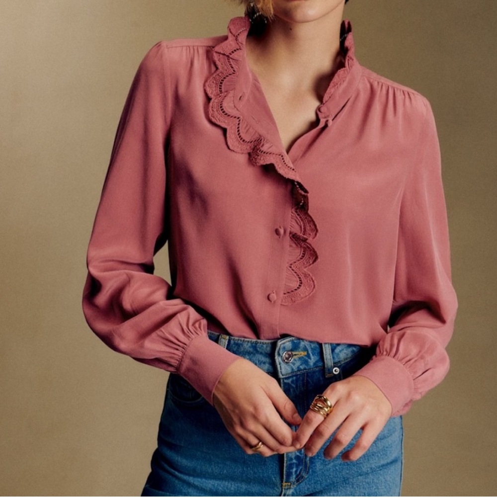Sezane Chlo Rosewood Blouse